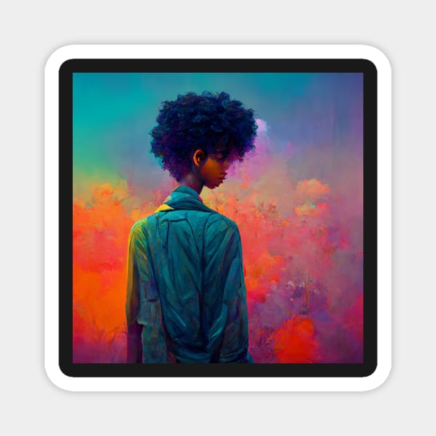 A colorful boy - best selling Magnet by bayamba