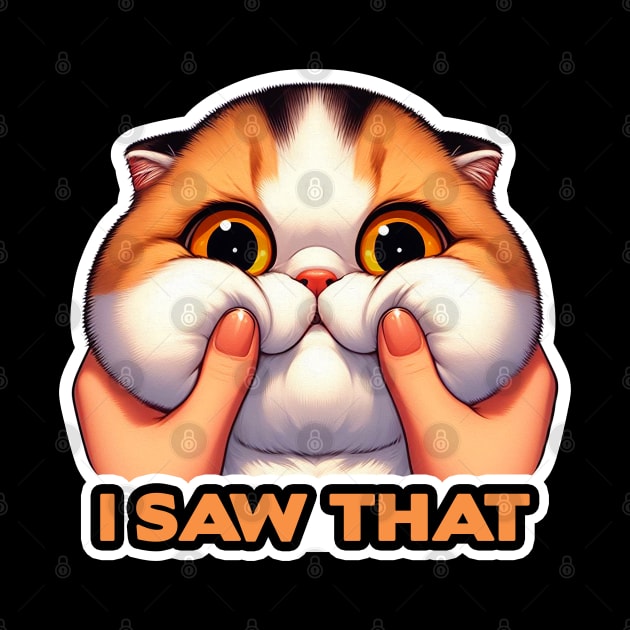 I Saw That meme Exotic Shorthair Cat Squeezed Face by Plushism