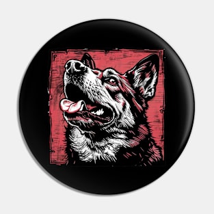 Retro Art German Shepherd Dog Lover Pin