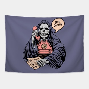 Not Today Satan // Funny Grim Reaper Cartoon Tapestry