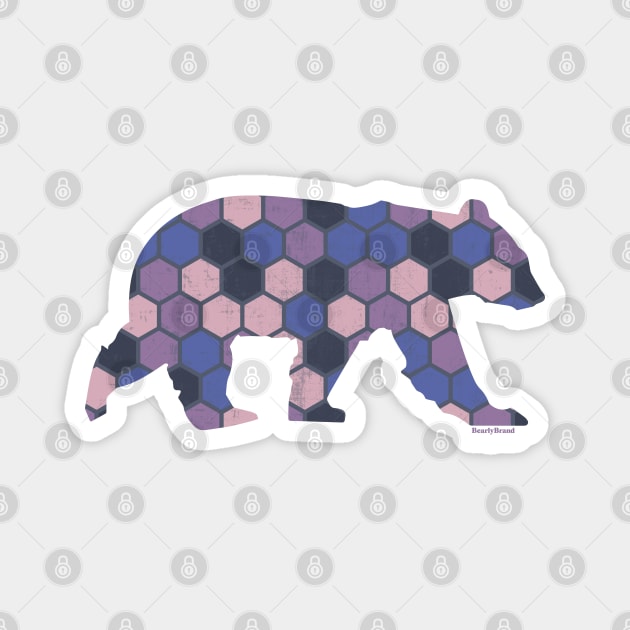 Purple Honeycomb Pattern Bear for Gay Bears | BearlyBrand Magnet by The Bearly Brand