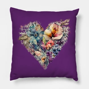 Retro Floral Heart Pillow