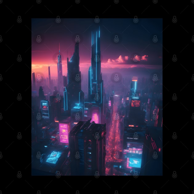 Cyberpunk City Aesthetic Futuristic by spaghettigouache