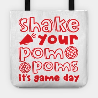 Shake Your Pom Poms It’s Game Day Cheerleader Cheer Cute Funny Tote