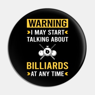 Warning Billiards Pin