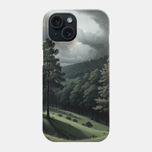 Cool Summer Morning in a Pine Forest Phone Case by CursedContent