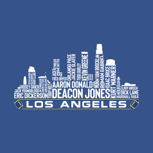 Los Angeles Football Team All Time Legends, Los Angeles City Skyline T-Shirt