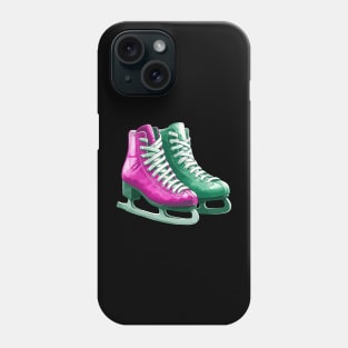 Pink Blue Ice Skating Boots Phone Case