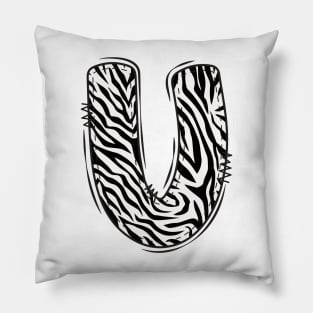 Zebra Letter U Pillow