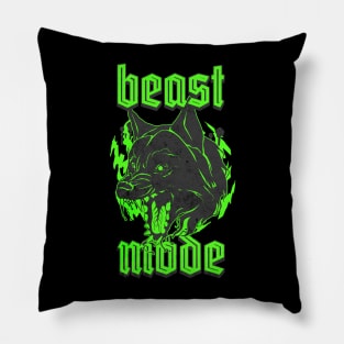 Beast Mode Gym Motivation Neon Pillow