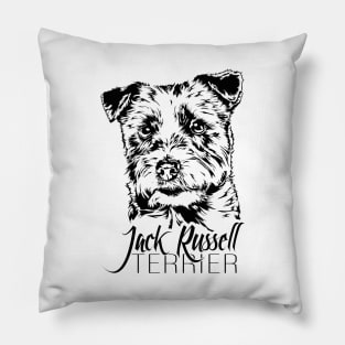 Funny Jack Russell Terrier dog portrait gift Pillow