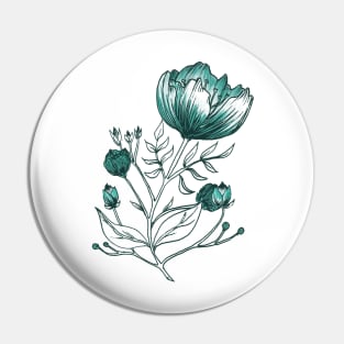 Blue flower Pin