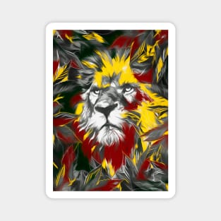 Rasta Lion Splatter Painting Magnet