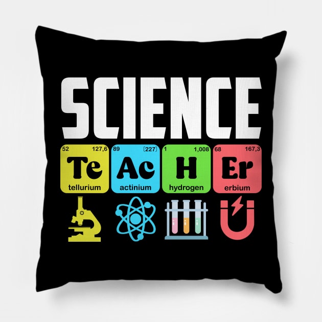 Science Teacher Chemistry Biology Physics Teacher Student Pillow by artbooming