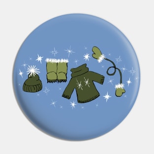 Winter weather snow lover gear cartoon illustration Pin