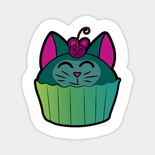 Catcake With Mouse-Cherry - Green Magnet