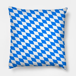 Bavarian Blue and White Diamond Flag Pattern Pillow