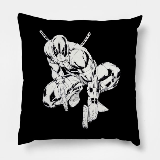 Rob Liefeld Black and White Pillow by SkipBroTees