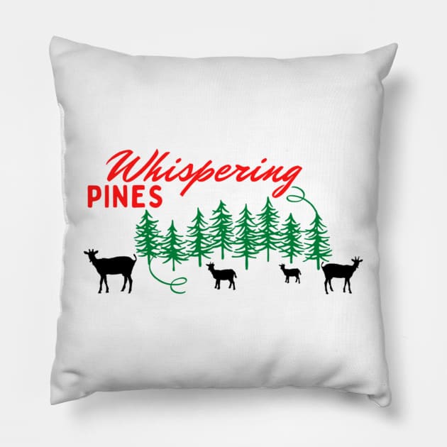 Whispering Pines Working Ranch with Goats Red and Black Pillow by TouchofAlaska