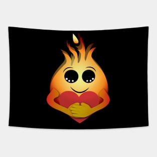 Caring Flame Emoji Tapestry