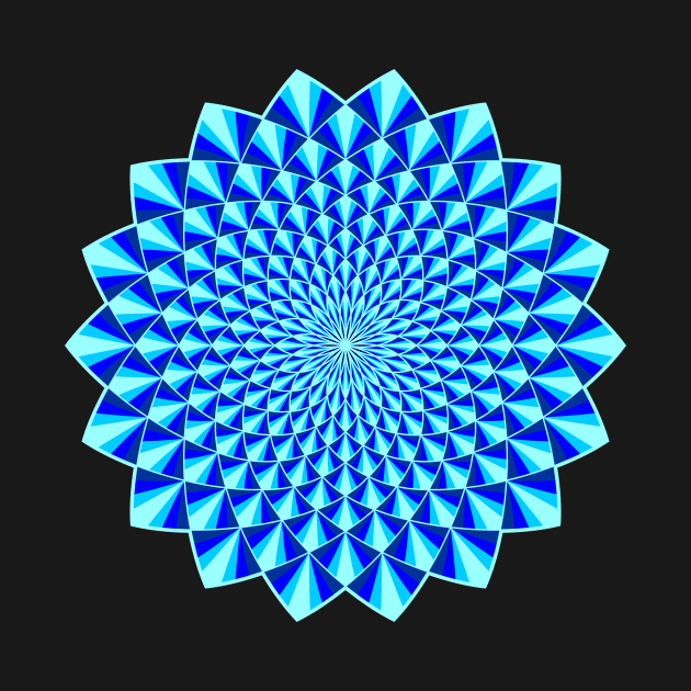 Blue Mandala with 3D Effect by MandalaSoul