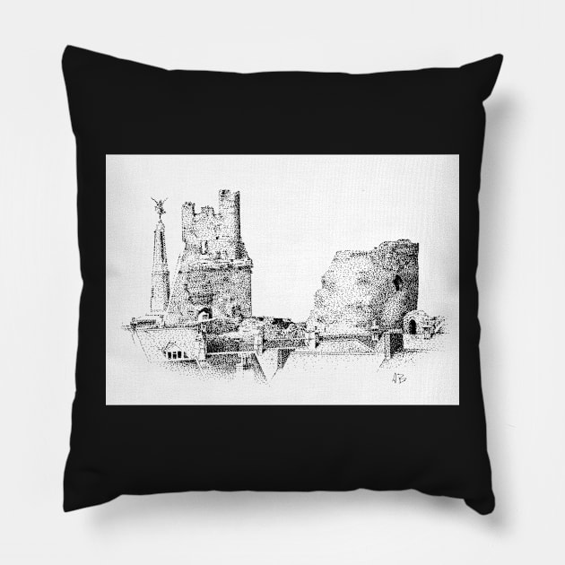 Aberystwyth Castle Pillow by adam-bullock