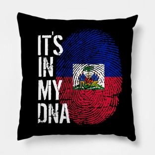 Haiti Flag Fingerprint My Story DNA Haitian Pillow