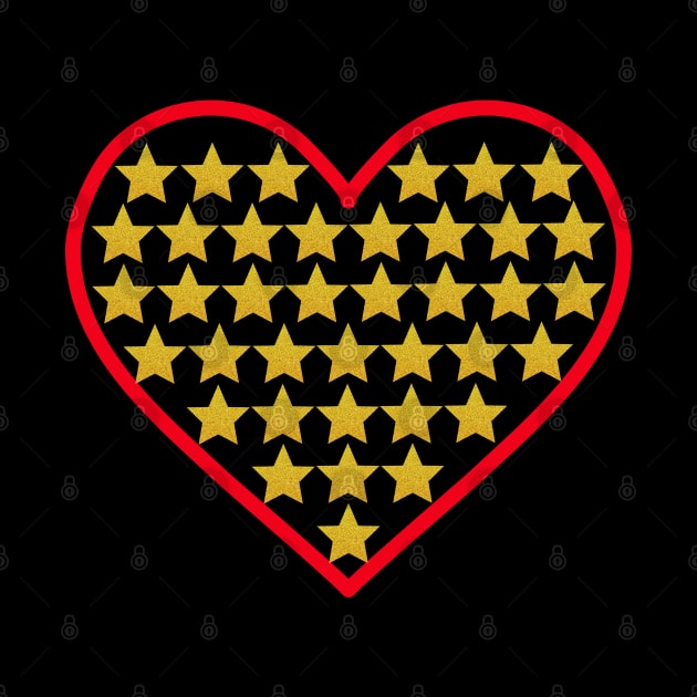 Little gold stars in heart shape by Nano-none