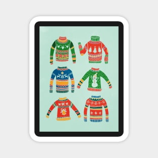 Vintage Ugly Christmas Sweaters: Mint Green Edition Magnet