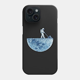 Asronaut mowing the moon Phone Case