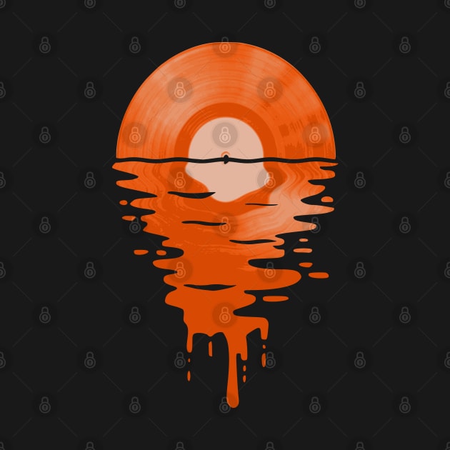 Cool Music Vinyl Retro Orange by Nerd_art