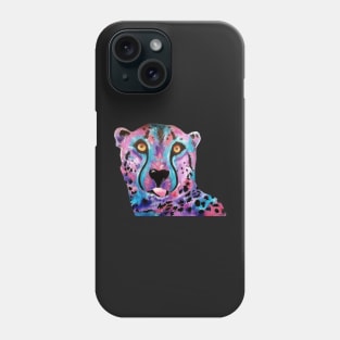 Colourful Cheetah oil painting Phone Case