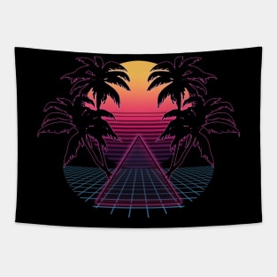 SYNTHWAVE SUN & PALMS #2 Tapestry