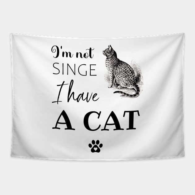 Cat Funny Text Tapestry by Biophilia