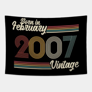 Vintage Born in February 2007 Tapestry