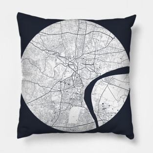 Varanasi, India City Map - Full Moon Pillow