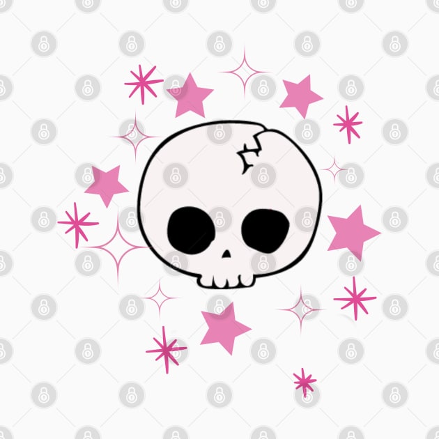 Emily the strange cute skull by Fifi Art