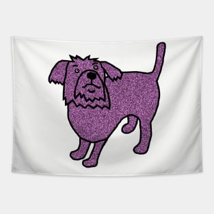 Purple Sparkle Dog Minimal Line Drawing Tapestry