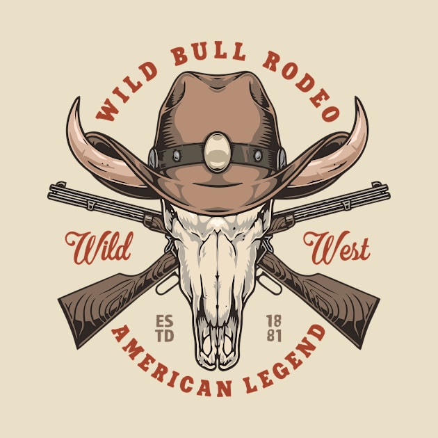 wild west american skull by Supertrooper