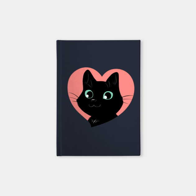 I Heart Black Cats Fancy Edition Cat Notebook Teepublic
