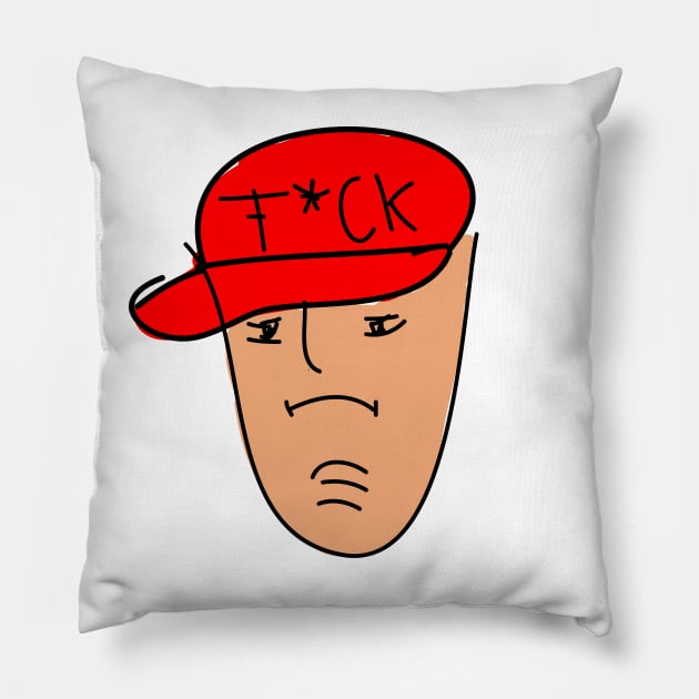 Funny Cartoon character Face Pillow by T-shirtlifestyle