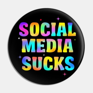 Social media sucks typography Pin