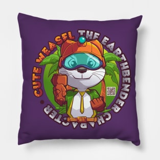 Cute weasel the Earthbender Pillow