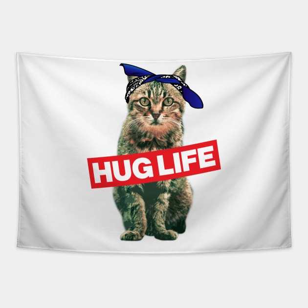 Hug Life Kitty Cat Thug Gangsta Kitty Cat Cat Tapestry TeePublic