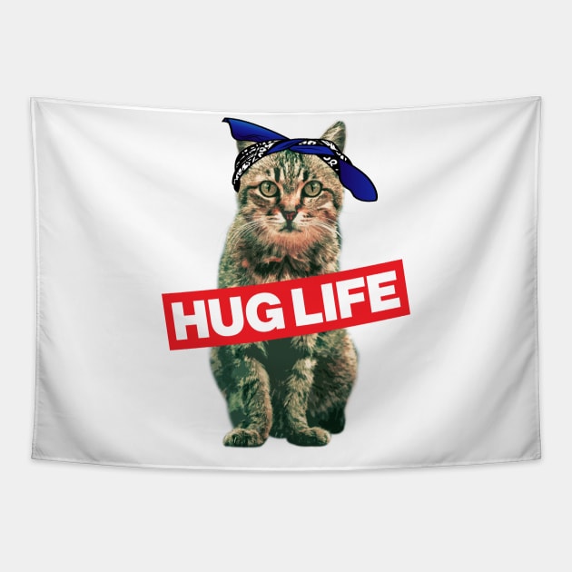 Hug Life Kitty Cat Thug Gangsta' Kitty Cat Tapestry by ourwackyhome