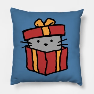 A cat in a gift box Pillow