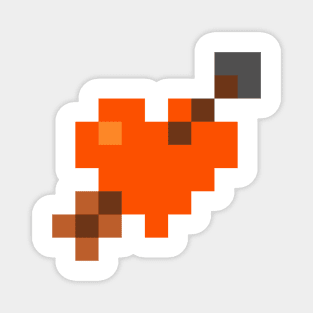 Shot Through My Orange Pixel Heart Magnet