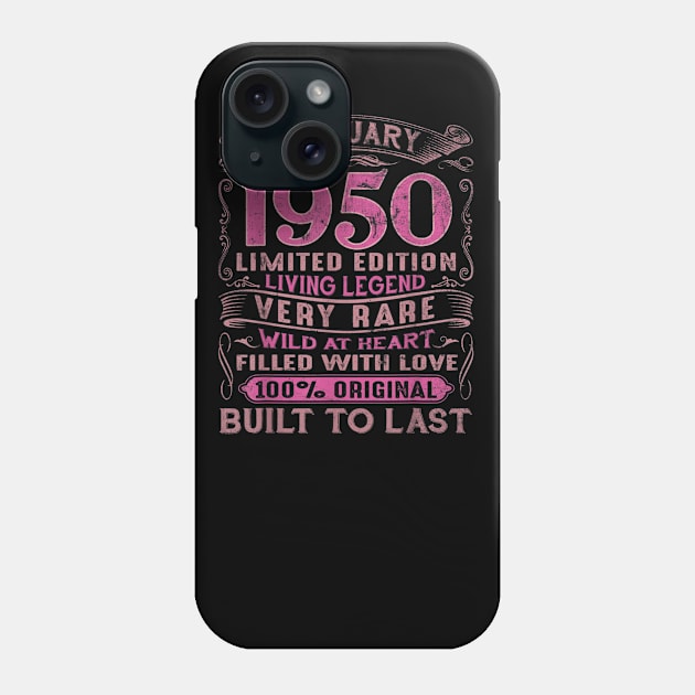 Vintage 70 Years Old February 1950 70th Birthday Gift Phone Case by dashawncannonuzf