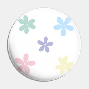 Abstract Flowers - Pastel Rainbow Pin