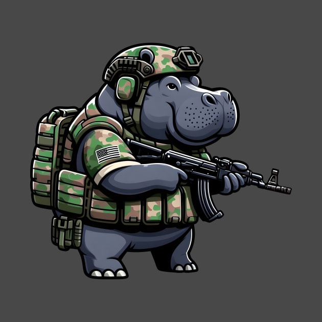 Tactical Hippo by Rawlifegraphic